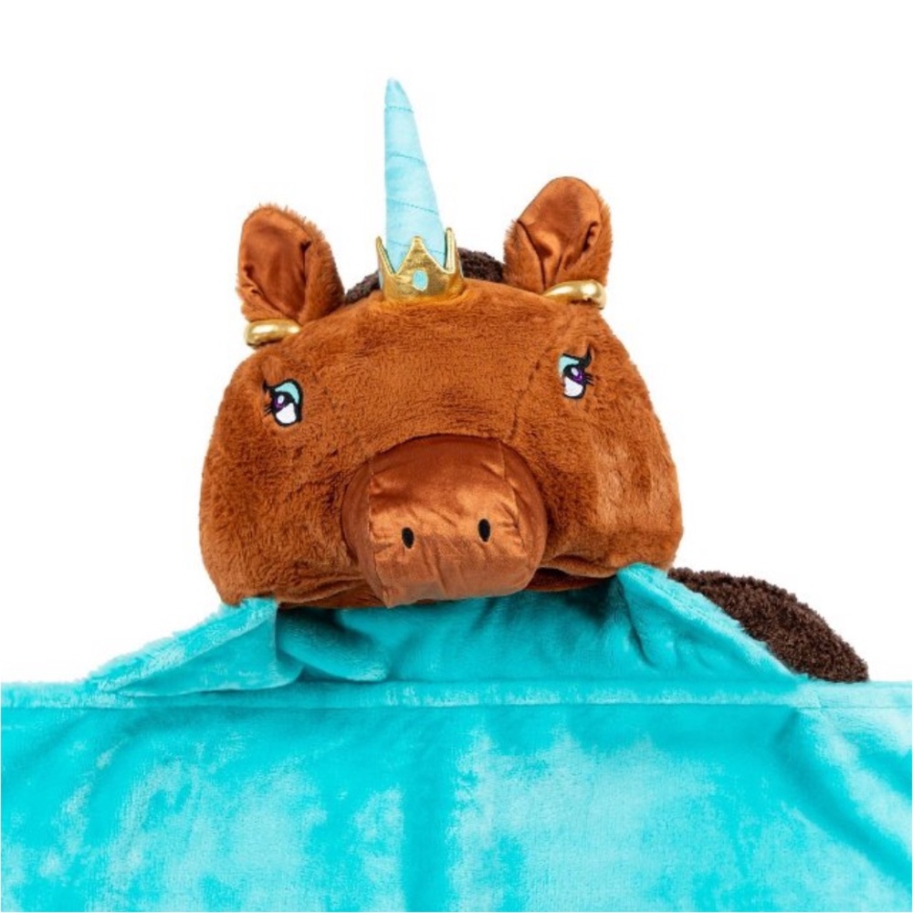 Brown, unicorn princess hooded towel new without tags